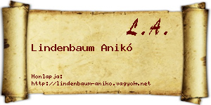 Lindenbaum Anikó névjegykártya